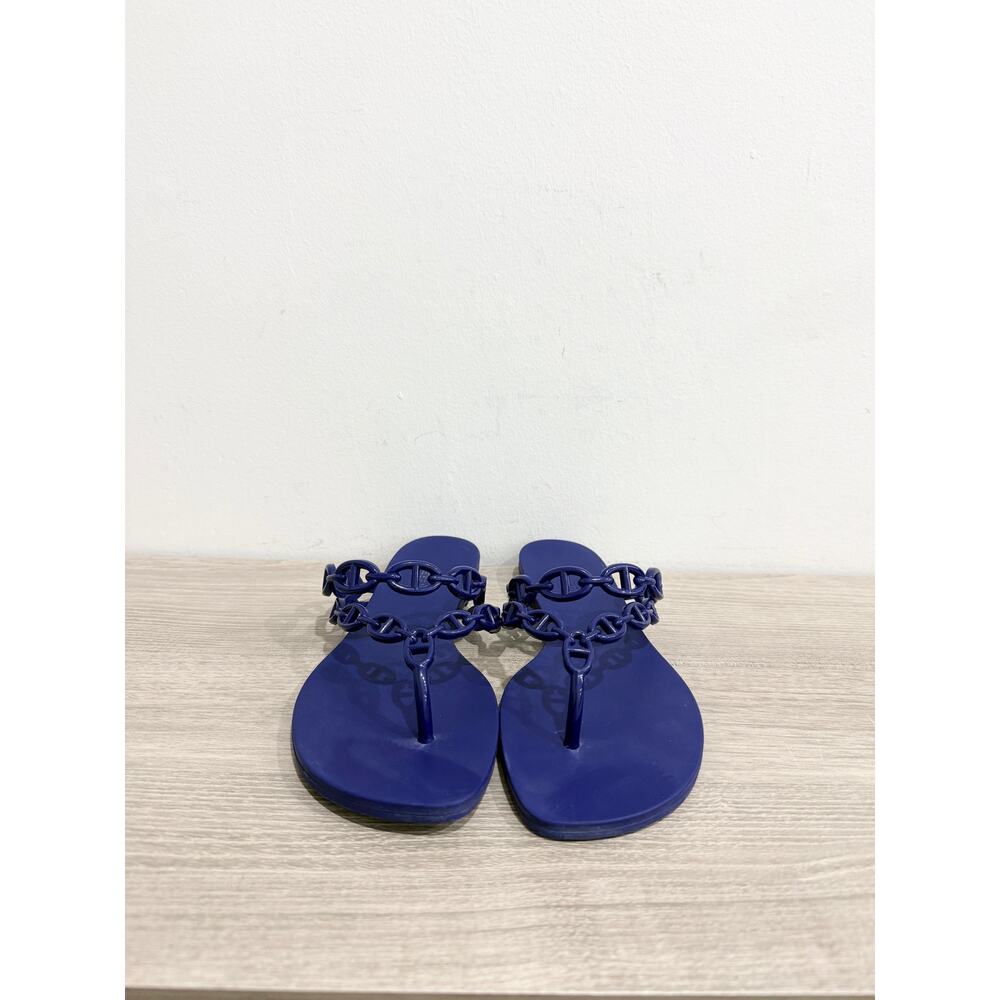 Hermes Chaine d'Ancre Island Sandals Slip On Thong Sandas Violet Iris Womens 38 - Picture 4 of 8